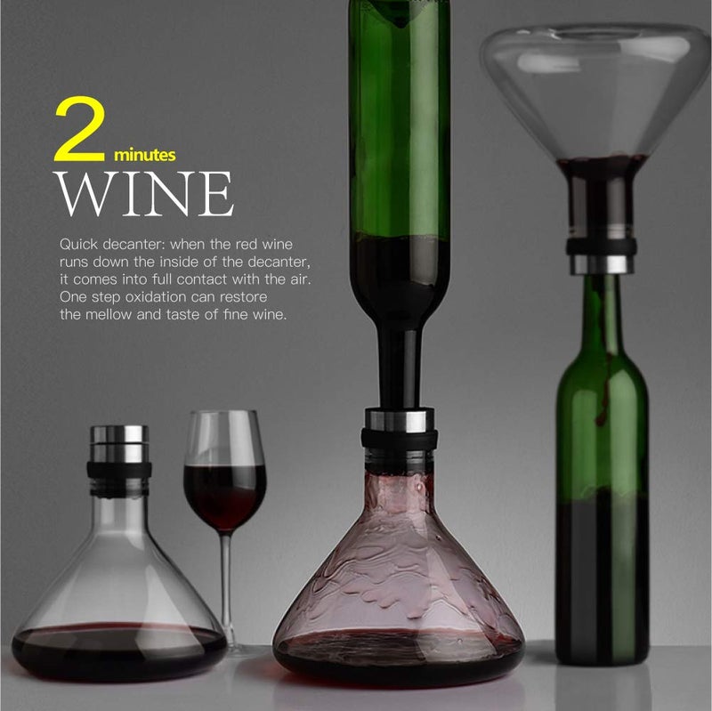 NORTHOME Wine Breather carafe with lid 50oz, Hand Blown heat-resistant Glass, Red Wine Carafe, Wine Decanter Wine Accessories - Image 2